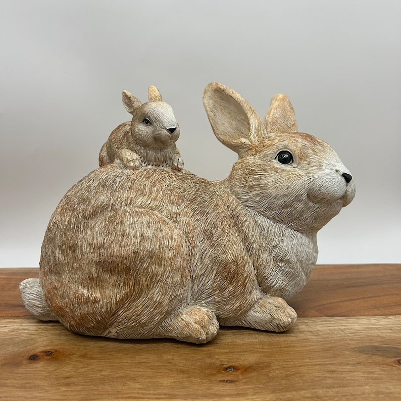 Rabbit Family Figurine