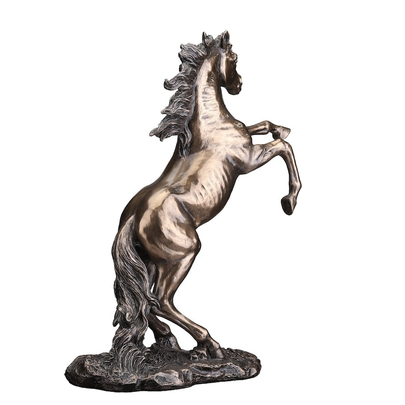 Bronze Finish Rearing Horse Figurine - Home Decor or Gift