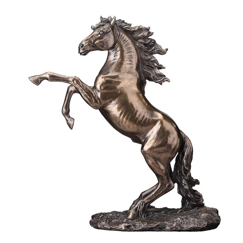 Bronze Finish Rearing Horse Figurine - Home Decor or Gift