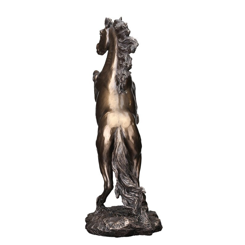 Bronze Finish Rearing Horse Figurine - Home Decor or Gift