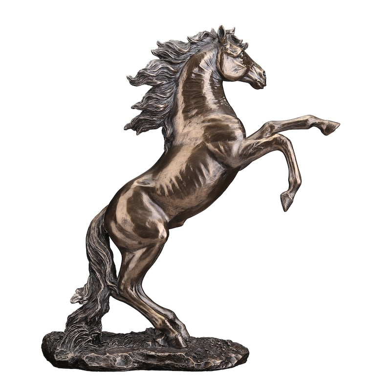 Bronze Finish Rearing Horse Figurine - Home Decor or Gift