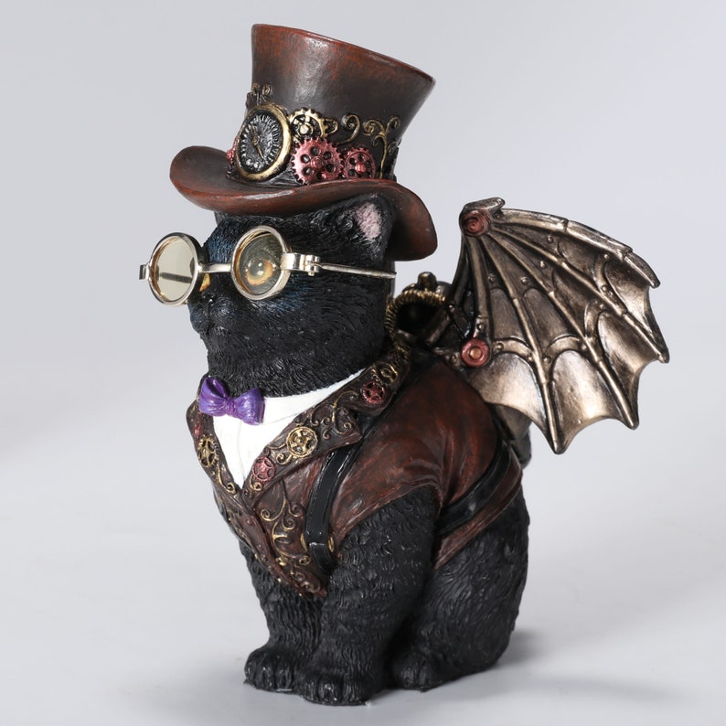 Steampunk Victorian inventor cat Figurine for Home Decor