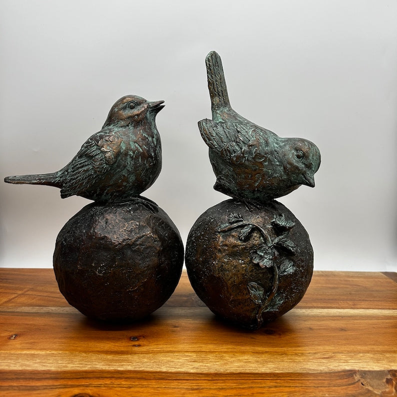 Pair of Resin Bird Figurines