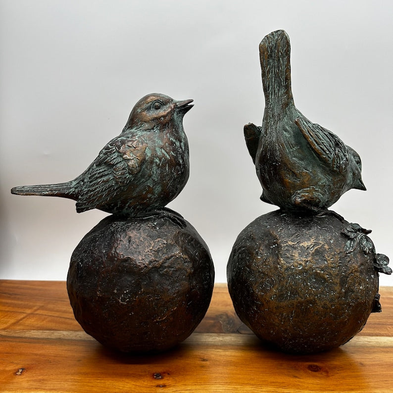 Pair of Resin Bird Figurines