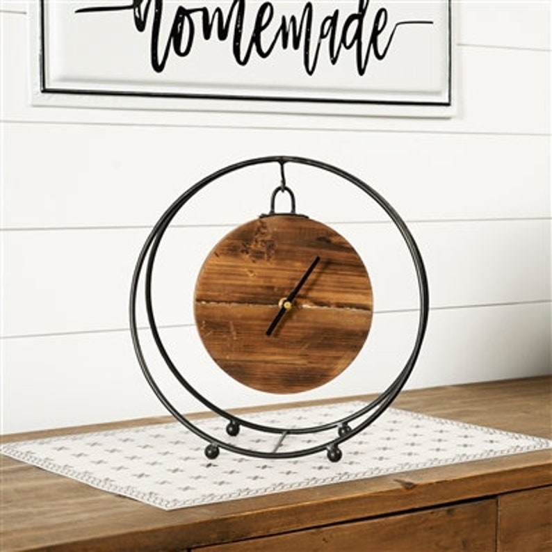 Wooden Clock on Stand