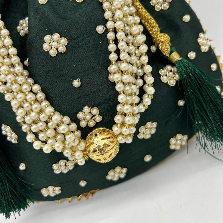 Silk Flower Embroidered Mini Jewelry Bag Gift