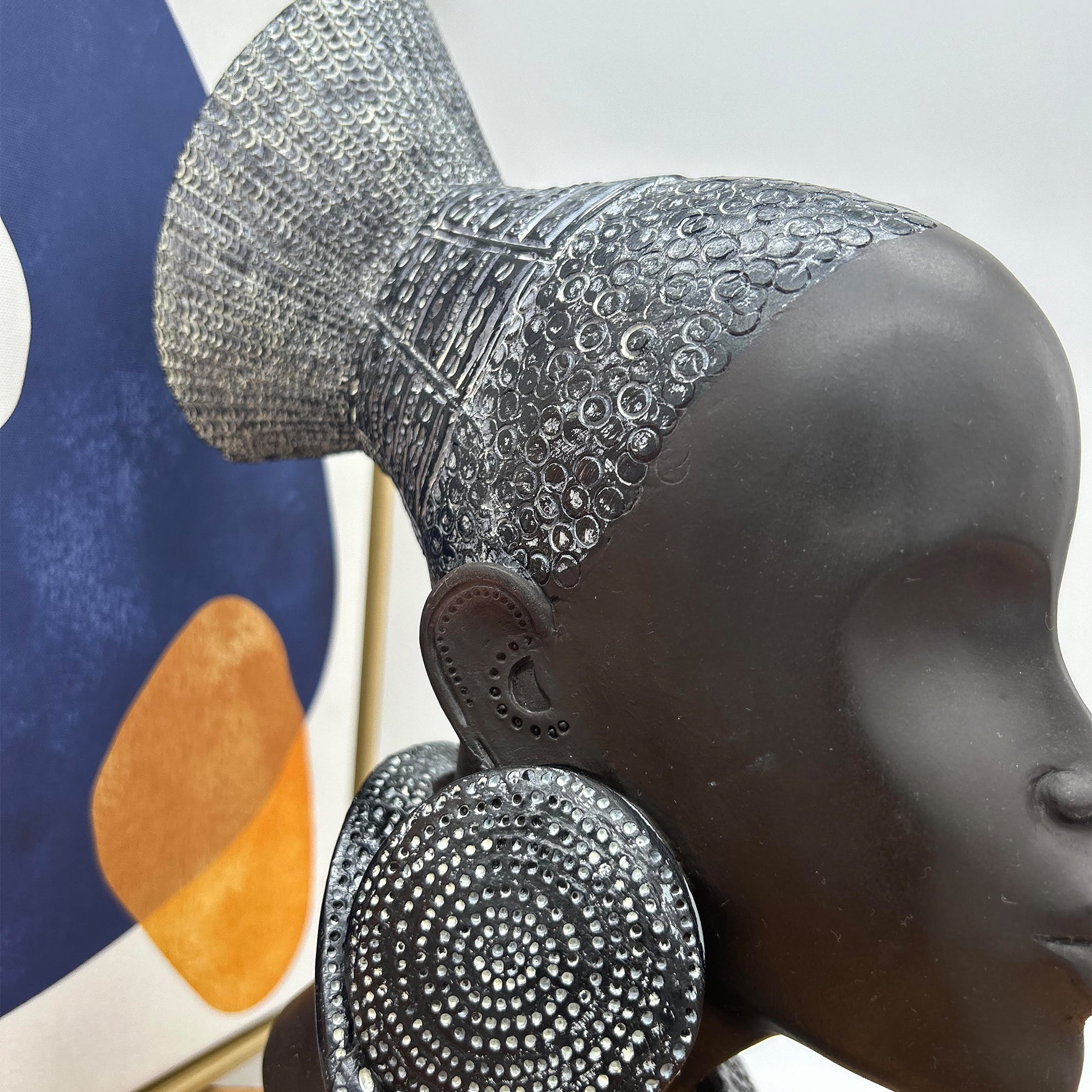 Bust African Women Sculpture 10.5" Home Decor
