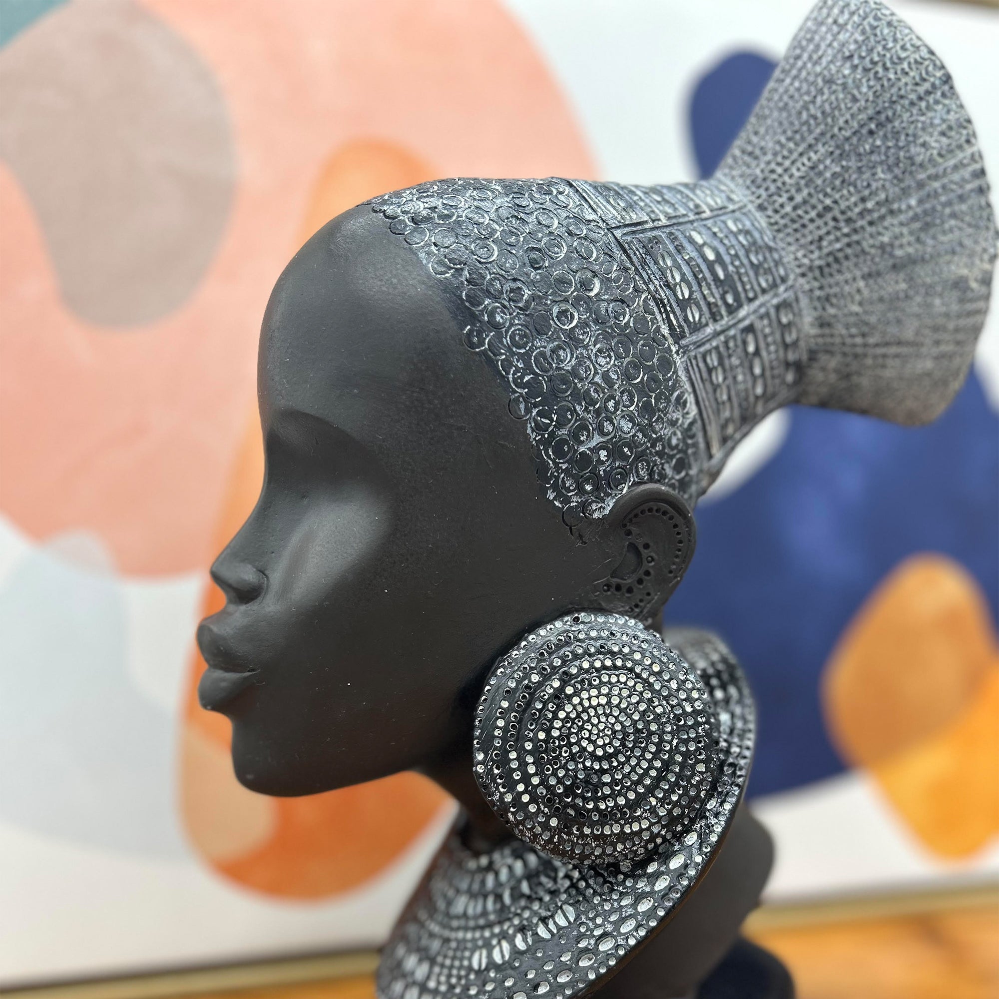 Bust African Women Sculpture 10.5" Home Decor