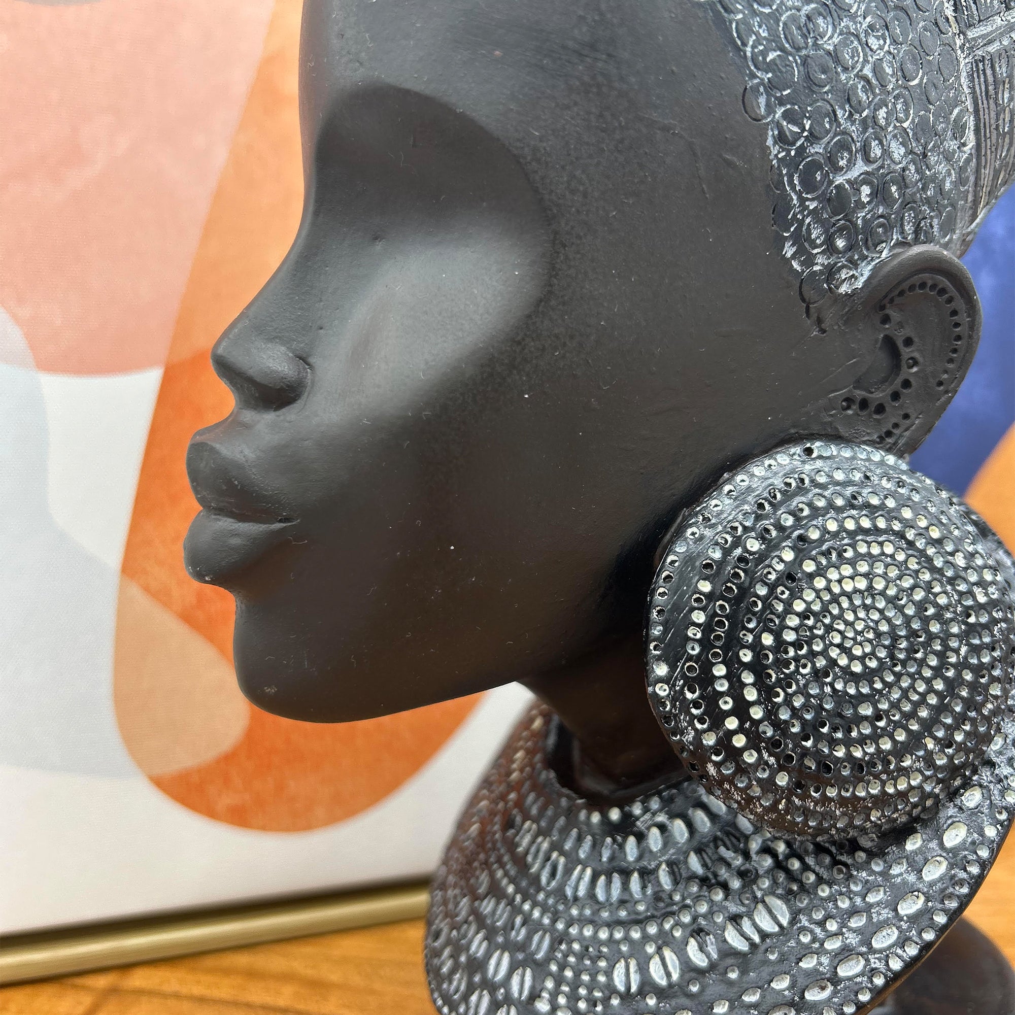 Bust African Women Sculpture 10.5" Home Decor