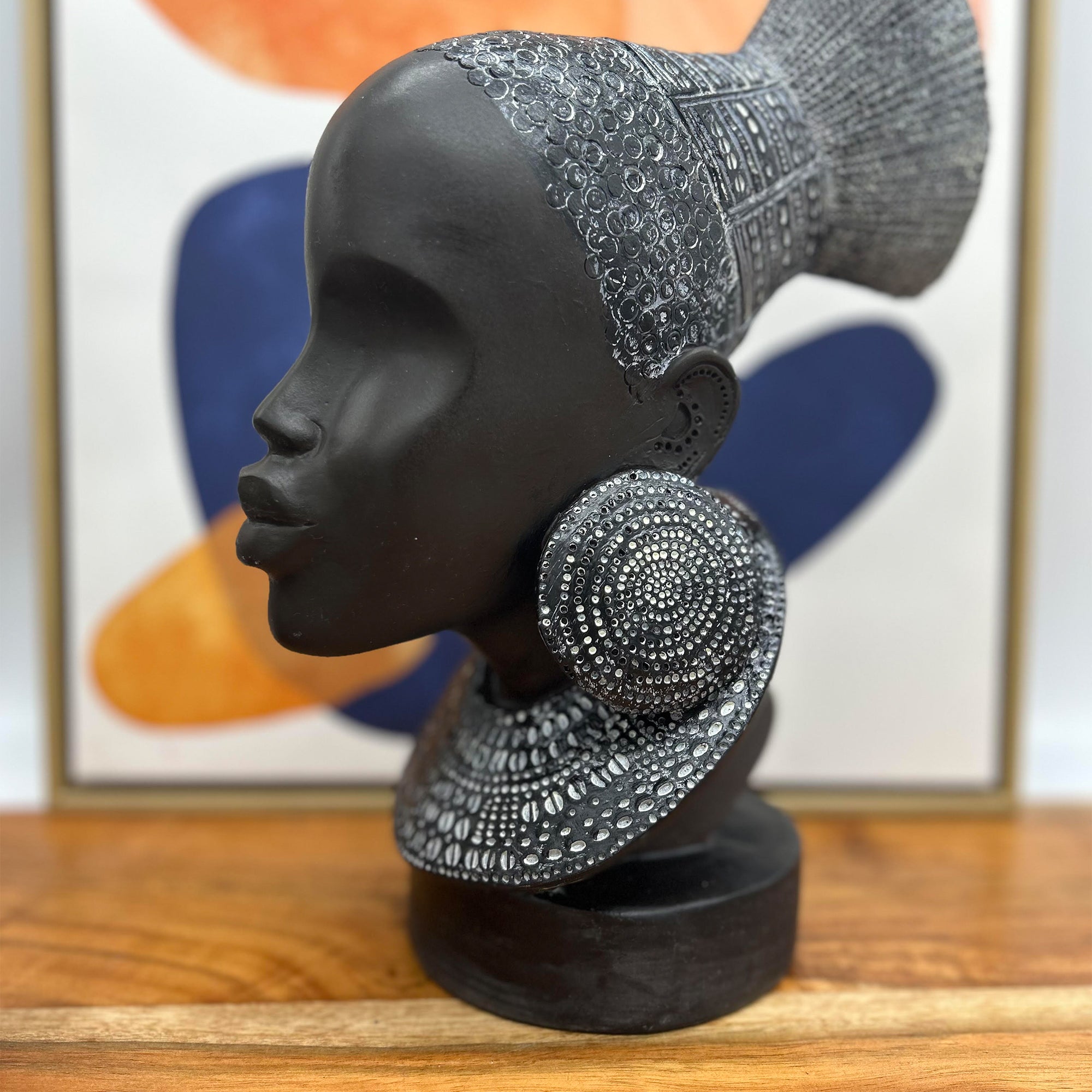 Bust African Women Sculpture 10.5" Home Decor