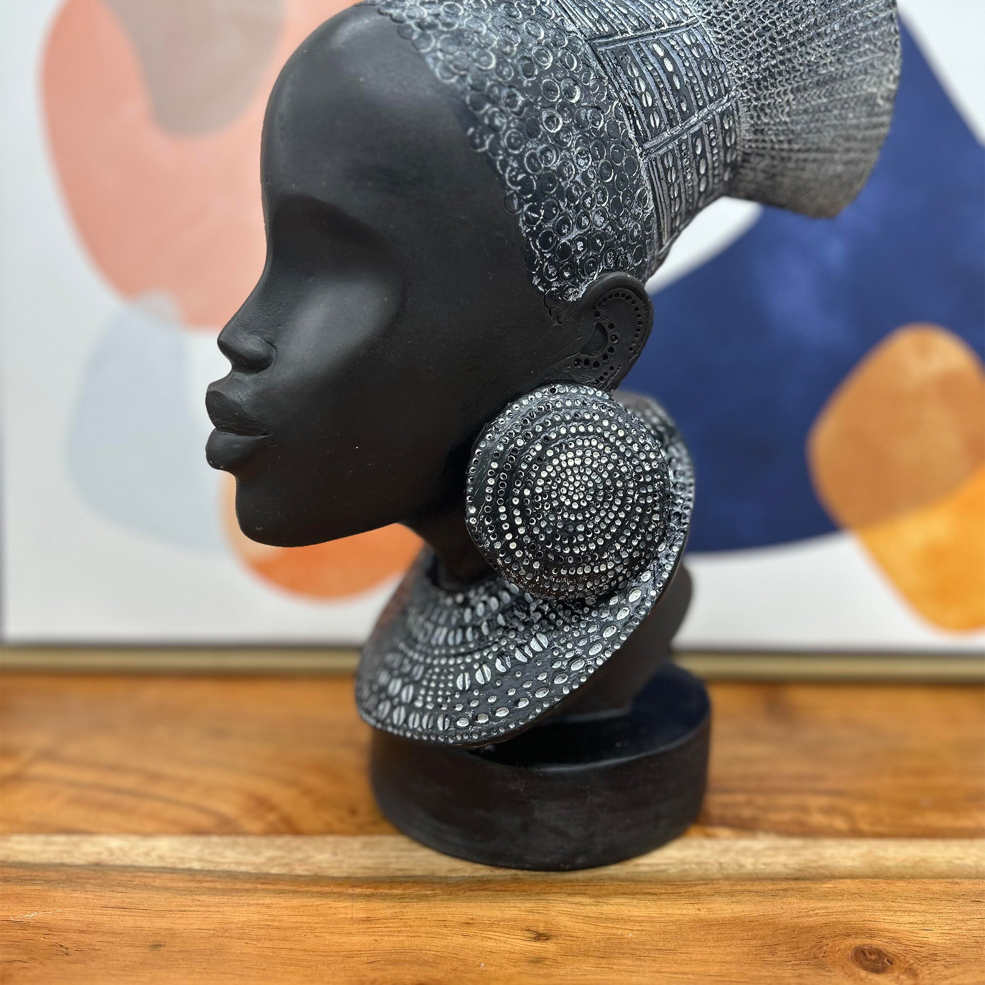 Bust African Women Sculpture 10.5" Home Decor